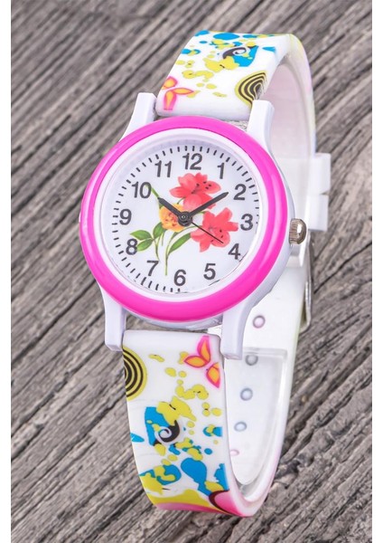 Kız Çocuk Hediye Silikon Kordonlu Pembe Fuşya Renk Analog Kol Saati ST-304346 modelleri