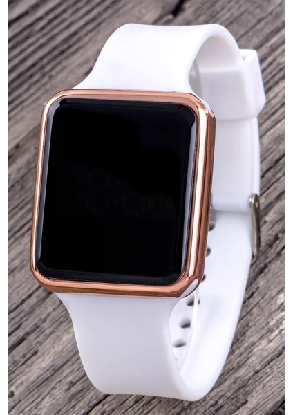 Kadın Rose Dokunmatik Beyaz Renk Silikon Kordon Dijital LED Kol Saati ST-304324 fiyatları