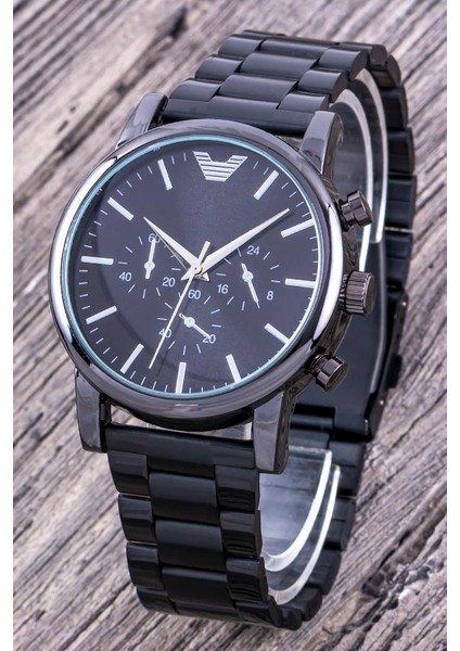 Siyah Kordon Siyah Kadran Analog Erkek Kol Saati