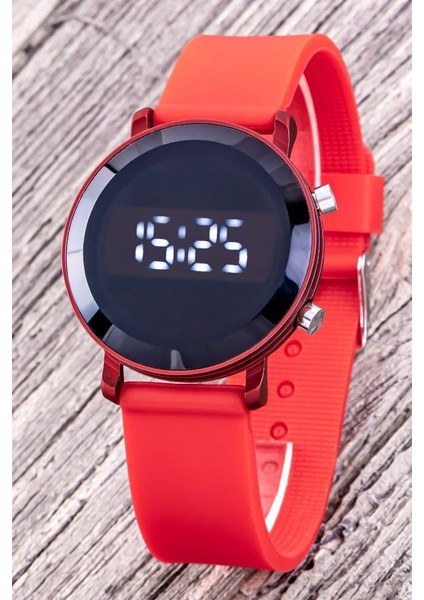 Unisex Takvimli Kırmızı Renk Çocuk LED Saati Yetişkin Saatleri ST-304320