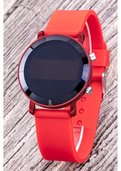 Unisex Takvimli Kırmızı Renk Çocuk LED Saati Yetişkin Saatleri ST-304320