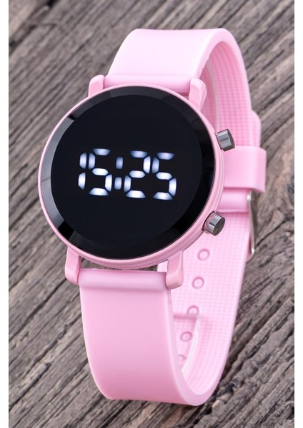 Pembe Renk Çocuk Saati - Saat Öğretici LED Watch Kadran Kız Çocuk Saati ST-304312