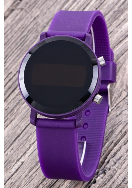Mor Renk Silikon Kordonlu Şık Tasarım Dijital LED Kadın Genç Kız Kol Saati ST-304314 modelleri