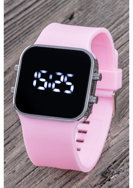 Trend Model Pembe Renk Silikon Kordonlu LED Kadın Genç Kız Kol Saati ST-304322 modelleri