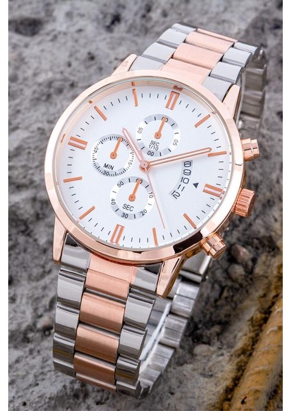 Lüx Takvimli Erkek Kol Saati Çelik Kordon Hediyelik Saat ST-304281 fiyatları