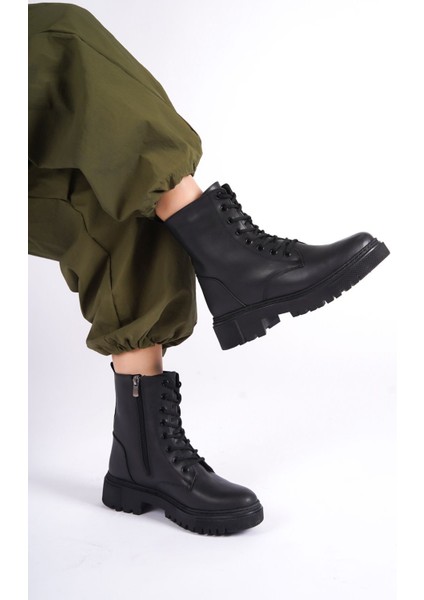 Kadın Emil Shoes Siyah Postal Fermuarlı Bağcıklı Bot modelleri