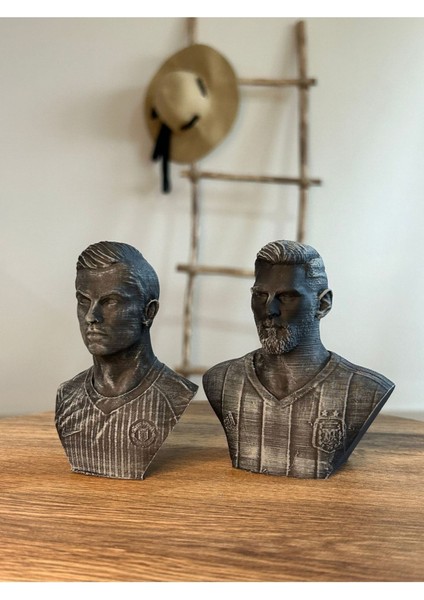 Cristiano Ronaldo ve Lionel Messi Büst Set Figür 10 cm (2li Ürün)