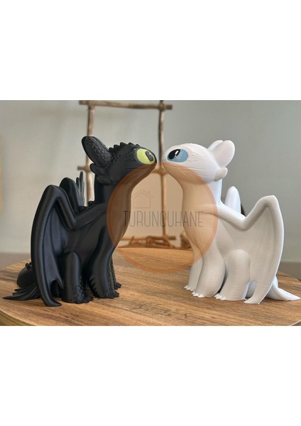 Ejderhanı Nasıl Eğitirsin Toothless Dişsiz ve Light Furry Işık Ejderhası 15 cm Set (2ADET)