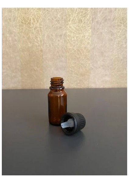10 ml Kahvrengi Şişe, İçten Damlalıklı Kapak, 24 Adet Siyah Da mlatmalı Kapak, Esans Şişesi, Boş Şişe, Aroma Şişesi