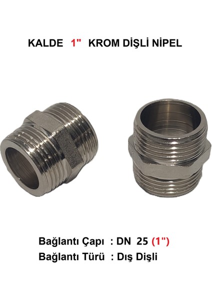 1" Sarı / Krom Dişli Nipel DN25 - Chrome Nipple fiyatları