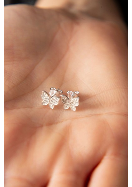 Tekno Trust Kadın Kelebek Model 925 Ayar Gümüş Küpe