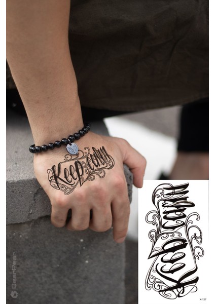 Keep Calm Yazılı Geçici Dövme Tattoo Unisex