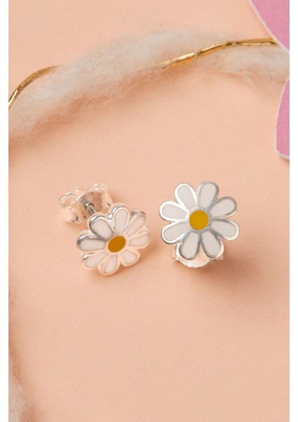 Tekno Trust Papatya Model 925 Ayar Gümüş Çocuk Küpesi