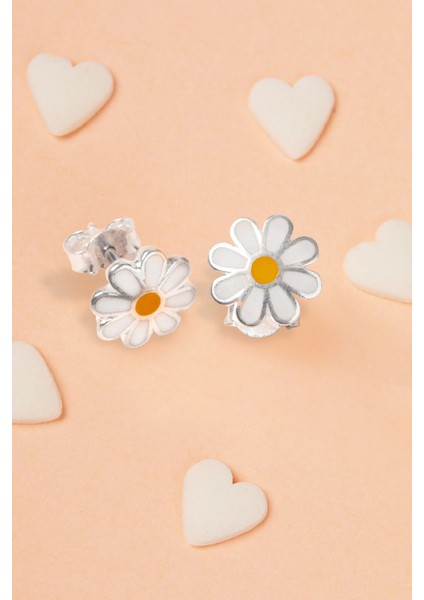 Tekno Trust Papatya Model 925 Ayar Gümüş Çocuk Küpesi modelleri