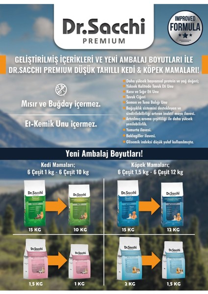 Dr Sacchi Köpek Maması Az Tahıllı Sığır Etli 1,5 kg