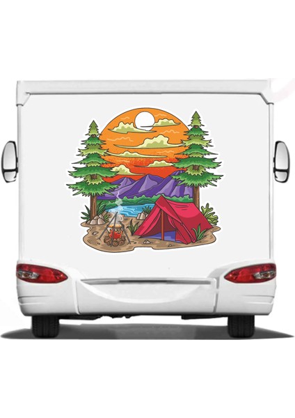 Dağ Orman Kamp 4x4 Offroad Adventure Sticker Araba Oto Motosiklet Karavan Sticker 02180