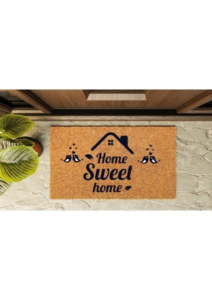 Kapı Önü Paspası Özel Tasarım Koko Model Home Sweet Home PK-1552