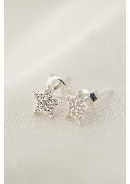 Tekno Trust Kadın Yıldız Model 925 Ayar Gümüş Küpe modelleri