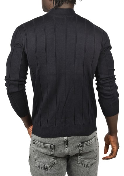 Slim Fit Likralı Tüylenme Yapmayan Yarım Balıkçı Çizgili Triko Yarım Boğazlı Kazak 2505503 indirimleri