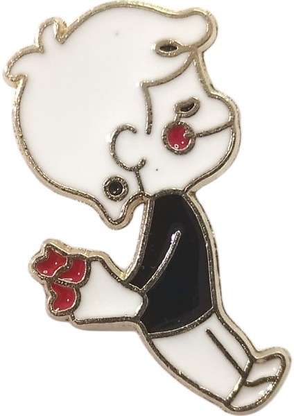 Sevimli Oğlan Rozet Model 2. Aşık Çocuk Rozet. Mineli, Metal. Kadın Broş, Pin.