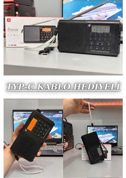 Dijital Bluetooth Kablosuz Bağlanılabilir Ekranlı Işıklı Fm Nostaljik Radyo Videolu Ürün