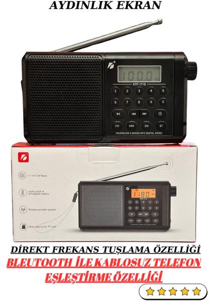 Dijital Bluetooth Kablosuz Bağlanılabilir Ekranlı Işıklı Fm Nostaljik Radyo Videolu Ürün