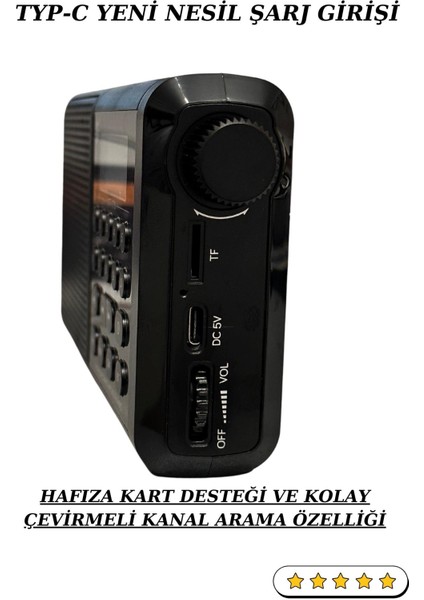 Dijital Bluetooth Kablosuz Bağlanılabilir Ekranlı Işıklı Fm Nostaljik Radyo Videolu Ürün