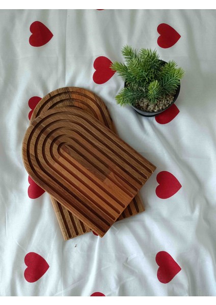 Ahşap 2'li Gökkuşağı Servis Sunum Tabağı fiyatları