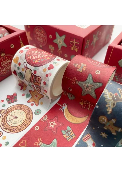 Xmas Washi Tape / Yılbaşı Temalı Kağıt Bant 8 Adet Özel Kutusunda