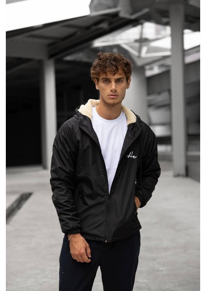 He Tam Fermuar Kürklü Mont 01 Siyah indirimleri