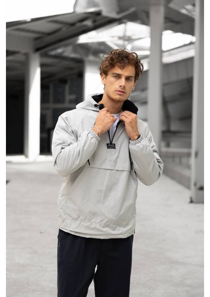 He Kanguru Kürklü Mont 01 Gri modelleri