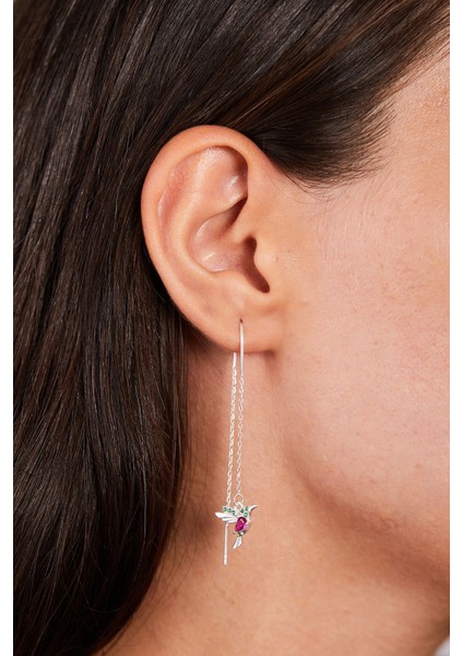 Tekno Trust 925 Ayar Gümüş Ruby Kuş Model Sallantılı Küpe fiyatları