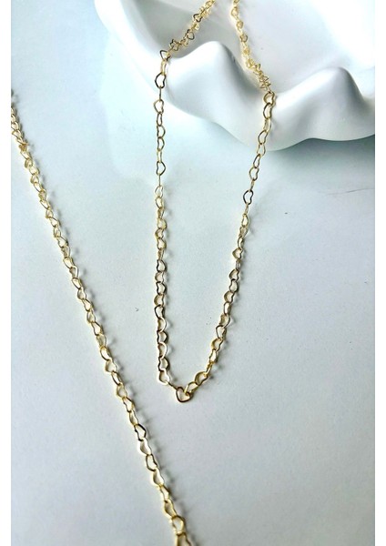 Tekno Trust Kadın Kalpli Zincir Model Choker Kolye ve Bileklik Set