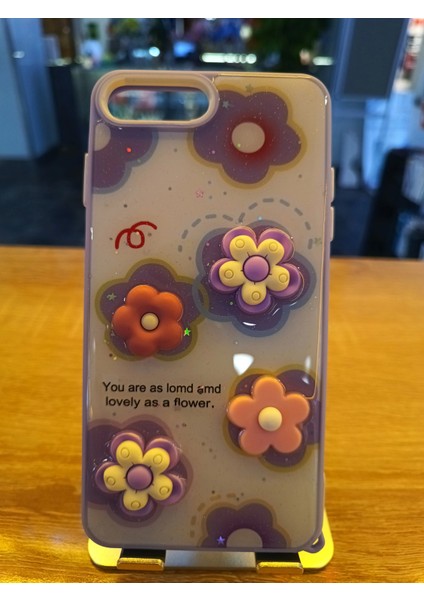 iPhone 7 Plus/8 Plus Uyumlu Kabartma Figürlü Darbe Korumalı Kapak Renkli Kılıf