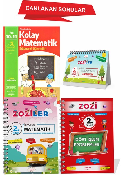 2.sınıf Canlanan Kitap Seti (Kırmızı Set) 3kitap 1takvim Not