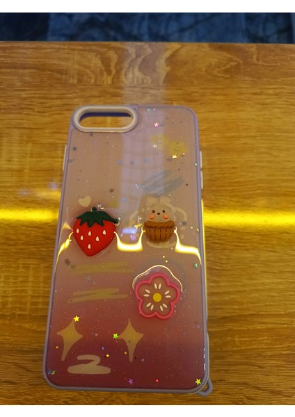 iPhone 7 Plus/8 Plus Uyumlu Kabartma Figürlü Darbe Korumalı Kapak Çilek Kılıf indirimleri