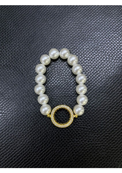 Zirkon Taşlı Inci Içi Boş Çeyrekli Bileklik