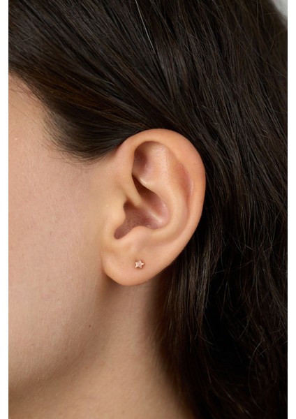 Tekno Trust 925 Ayar Gümüş Minimal Yıldız Model Küpe