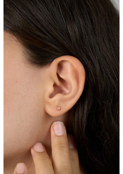 Tekno Trust 925 Ayar Gümüş Minimal Yıldız Model Küpe fiyatları