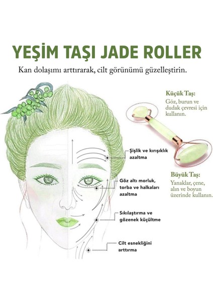 Yeşim Taşı Yüz Masaj Aleti Doğal Yeşim Taşı masaj Aleti jade Roller