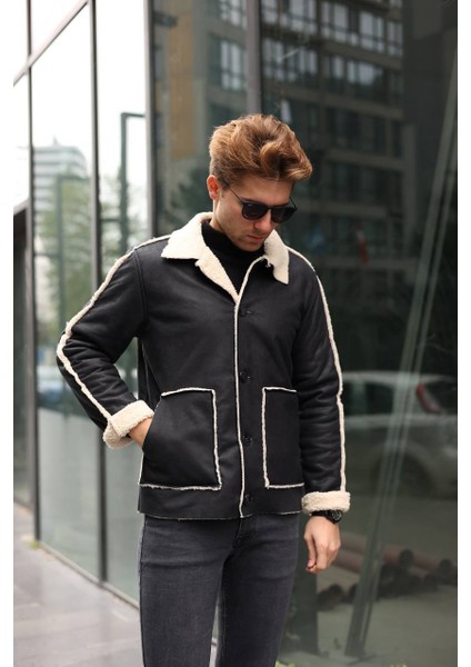 Marco Nubuk Kürklü Mont Siyah modelleri