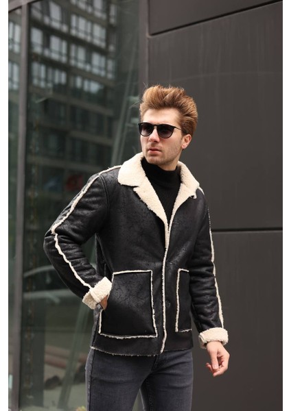 Marco Nubuk Kürklü Mont Siyah indirimleri