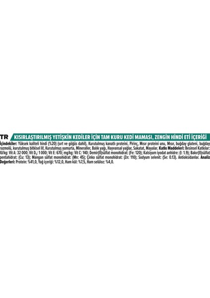 Proplan Pro Plan Sterilised Tavuklu ve Hindili Kısırlaştırılmış Kedi Maması 3 kg indirimleri