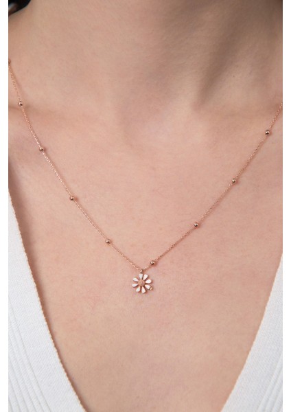 Tekno Trust Kadın Papatya Model 925 Ayar Gümüş Kolye