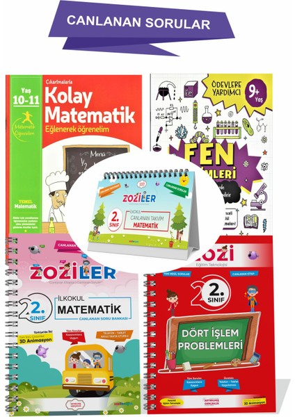 2.sınıf Canlanan Kitap Seti (Mor Set) 4kitap 1takvim Not