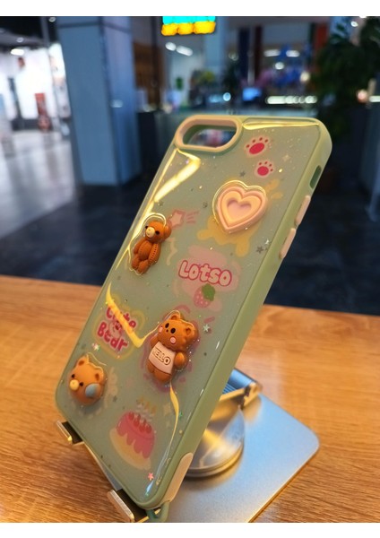 iPhone 7 Plus/8 Plus Uyumlu Kabartma Figürlü Darbe Korumalı Kapak Little Bear Kılıf