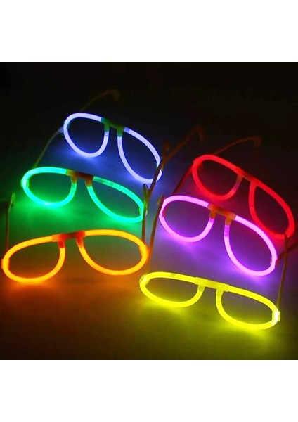 3 Adet Vıp Deluxe Kalite Glow Gözlük Neon Gözlük Işıklı Gözlük Fosfor Gözlük Vıp Glow Stick Gözlük