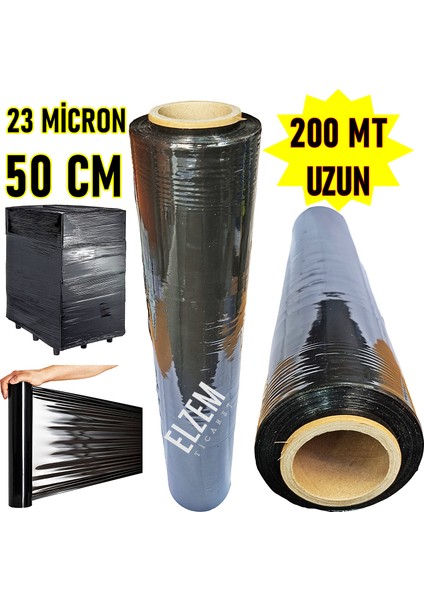 50cmx 23 Mikron Siyah Palet Streç Film 200 mt fiyatları