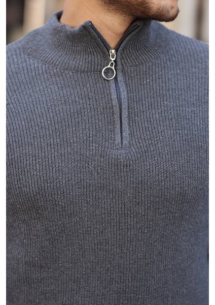 Selanik Yarım Fermuar Kazak Füme modelleri