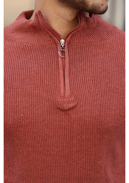 Selanik Yarım Fermuar Kazak Kiremit modelleri